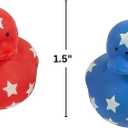 Patriotic Red, White and Blue Rubber Duckies for 4th of July - Bulk Set of 24 Ducks - Party Favors, Parades, Birthdays and Treasure Chest Supplies