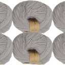 Chic Loops Knitting Kit for Beginners, Knitted Sweater Beginner Crochet Kit for Adults, Crochet Front Button Long Sleeve Cardigan Sweater for Womem with Instruction(Glacier Grey，MA)