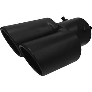 Dual Exhaust Tip 2.5" Inlet, Escapes Deportivos Para Carro, Car Exhaust Tip Pipe Double Outlet Straight Muffler Tailpipe Tips with Screw, Bolt-on Exhausts Pipe Modification Accessories(Black)