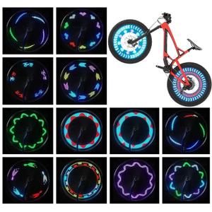 Bike Wheel Lights (2 Pack) - Waterproof LED Bicycle Spoke Tire Lights - Great Gift for Kids Adults - 30 Different Patterns Change - Bike Accessories - Black