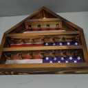 Championship Ring Display Case 18 Slots Championship Ring Storage Stand Wooden Sports Ring Holder Wall Mount Trophy Ring Organizer for Gift Baseball Basketball, 12 x 12 x 2 inch(Vintage)