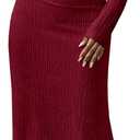MITILLY Fall Dress for Women 2025 Long Sleeve Maxi Dress Formal Crew Neck Bodycon Ruched Cocktail Party Dresses (Small, Wine Red)