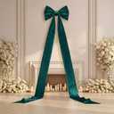 Canlierr Giant Wall Bow Decorations 90x18 Inch Oversized Large Velvet Bow Decorative for Room Wall Backdrop Party Birthday Baby Shower Decor Front Door Patio Outdoor Wedding Arch Supply(Green)