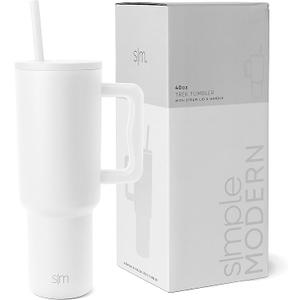 Simple Modern 40 oz Trek Tumbler with Handle and Straw Lid | Cup Holder Friendly Insulated Stainless Steel Travel Mug