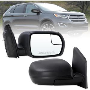 Right Passenger Side Mirror Compatible With 2015 2016 2017 2018 Ford Edge With Manual Folding Power Glass Matte Black Replace#FT4Z17682AA(3Pins)