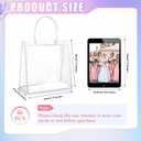 Saintrygo 80 Pcs Clear Plastic Gift Bags with Handles Small Transparent PVC Reusable Tote Gift Bags for Shopping Wedding Favor(7.9 x 7.9 x 3.2 Inch)