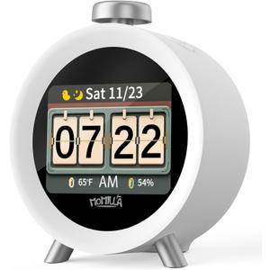 MOMILLA Alarm Clock for Kids Bedrooms, 7-Day Programmable 4 Alarms 8 Colorful Themes, Loud Clock for Heavy Sleepers Adults Teen Boys Girls, Easy to Set, White Noise Sound Machine, Hourly Chime