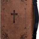 Talayituse Bible Cover for Women and Men - PU Leather Case, Bag, Tote, Book Carrying Case - Christian Accessories