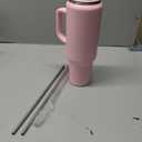 EALGRO 50 oz Tumbler with Handle, Insulated Tumblers with Lid and Straw, Large Metal Sports Water Bottle Jug, Thermal Stainless Steel Travel Coffee Mug Cup, Blush