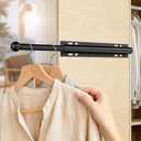 Luvenia Valet Rod For Closet Pull Out Closet Valet Rod Slide Out Adjustable 12in Heavy Duty Stainless Steel Closet Rods For Hanging Clothes Laundry Room, Bedroom, Bathroom(Black)