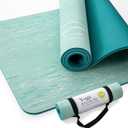UMINEUX Extra Thick Yoga Mat, 2/5 Inch (10MM), Natural Rubber and TPE Non Slip Yoga Mats with Strap for Women Men, Eco Friendly Exercise Mat for Yoga, Pilates and Home Workout (Tiffany Blue)