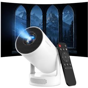 Mini Projector with Wifi 6 and Bluetooth 5.4, Portable Projector 1080P Support, 5W Sound Base Speaker, 170 ANSI, Android 11, Auto Vertical Keystone 210° Rotatable Proyector, HY300 PRO+
