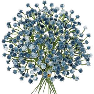 DILATATA Baby's Breath Artificial Flowers Bulk 12 pcs Faux Baby Breath Plastic Flower Fake Gypsophila Flower Arrangement for Crafts Fake Flowers Bouquet for Wedding Centerpieces Blue Baby Breath