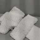 Yimobra Bathroom Rug Set 3 Piece - Super Absorbent Quick Dry Chenille Bath Mats & Toilet Rug, Non Slip Machine Washable, Extra Thick Shaggy Floor Mat for Shower Tub Sink, White