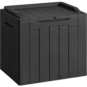 Devoko 30 Gallon Resin Deck Box Waterproof Outdoor Storage Box for Patio Furniture Pool Accessories Indoor Storage for Cushion Garden Tools (30 Gallon, Black)