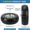 (2 Pack) 10 Inch Solid Polyurethane Tire 4.10/3.50-4 Tire, 10" Flat Free Wheels with 5/8" Bearings, 2.2" Offset Hub for Garden Cart, Hand Truck, Lawn Cart, Mower