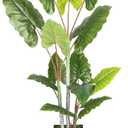 Artificial Plant Indoor 5.5FT - Fake Tree with Black Tall Planter - Faux Silk Plants Tall Fake Floor Plant in Pot - Artificial Trees for Home Office Living Room Decor Indoor
