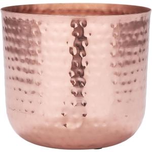 MyGift 6.5 Inch Vintage Hammered Copper-Tone Metal Flower Pot Indoor Plant Container, Decorative Cylindrical Succulent Planter with Flared Rim, Handcrafted in India MyGift 6.5 Inch Vintage Hammered Copper-Tone Metal Flower Pot Indoor Plant Container, Decorative Cylindrical Succulent Planter with Flared Rim, Handcrafted in India