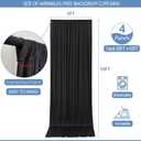 20x10ft Wrinkle Free Black Backdrop Curtain for Parties Soft Fabric Drapes Wedding Black Curtain Backdrop for Birthday Party Decorations Background for Photography 5x10ft, 4 Panels