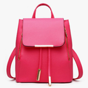 Rucksack PU Leather Women Casual Backpack Fashion Shoulder Zipper Bags Black