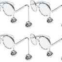 Retro Disco Ball Party Favors Funny Glasses 4 Pack, Disco Sunglasses Accessories for Women and Men (Silver)