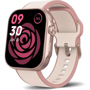 Smart Watch for Women, 1.99" AMOLED Display Fitness Tracker,Smartwatch(Answer/Make Calls), IP68 Waterproof 100+ Sport Mode Activity Tracker, Heart Rate Sleep Monitor, iOS Android Compatible (Pink)