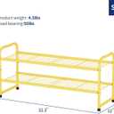 SUFAUY 2-Tier 33" Wide Shoe Rack, Closet Metal Wire, Stackable, Gold