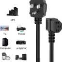 CableCreation 3 Feet 18 AWG Universal Power Cord for NEMA 5-15P Angle Type to IEC320 C13 Angle Type Cable, 0.915M / Black