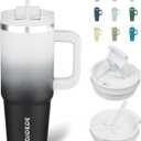 BJPKPK 30 oz Insulated Tumbler With Lid And Straw Stainless Steel Tumblers Cup With Handle For Women And Men,Day And Night