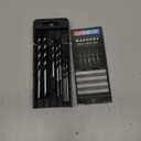 10-Piece Masonry Drill Bit Set for Concrete Tile Glass Ceramic Brick,1/8 to 1/2 Inch Drilling Bits with Triangle Handle,Tungsten Steel Alloy Tip.Black