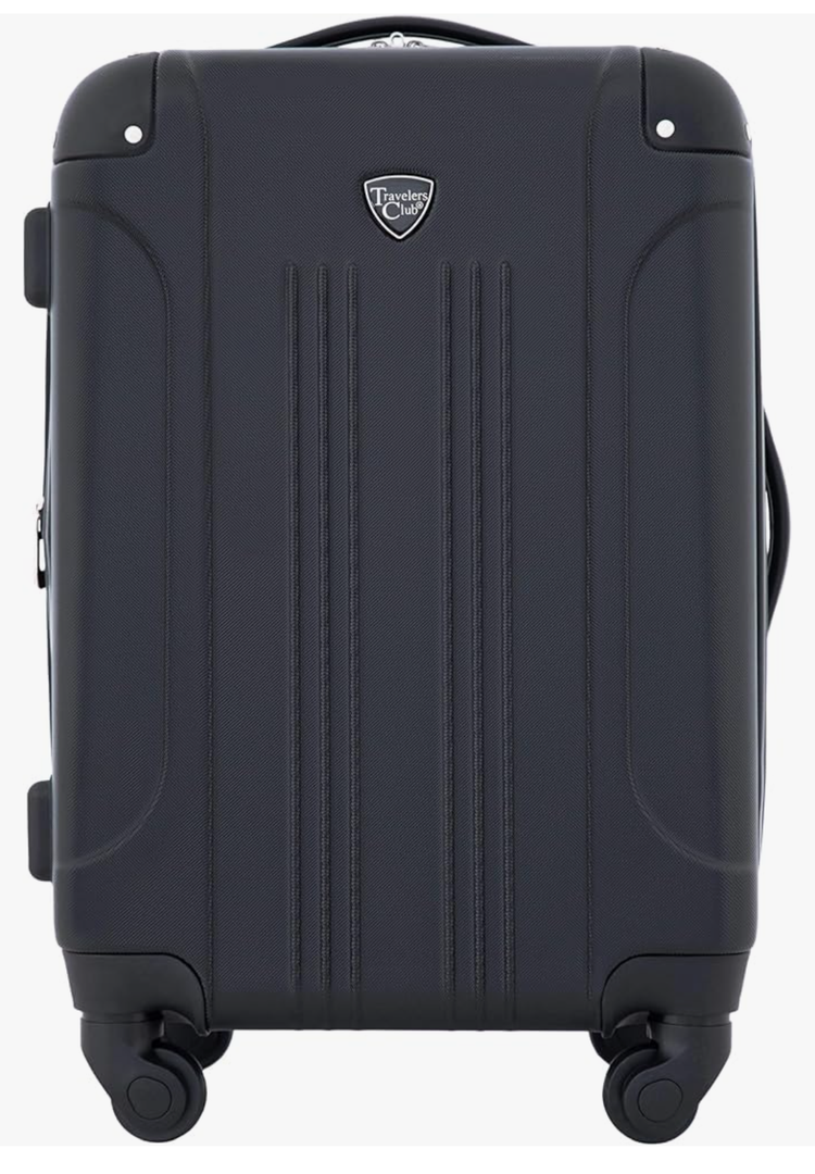 Travelers Club Chicago Hardside Expandable Spinner Luggage, Black, 20" Carry-On