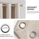 MIULEE Linen Textured Curtains for Bedroom Solid 100% Blackout Thermal Insulated Natural Beige Grommet Room Darkening Curtains & Drapes Luxury Decor for Living Room Nursery 52 x 54 Inch (2 Panels)