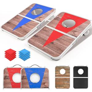 ROPODA Portable Cornhole Board Set,24 x 16 in Corn Hole Games for Adults with 8 Bean Bags, Lightweight Aluminum Alloy Edging Cornhole Set for Outdoor GamesBeach and Tailgates. (RED)
