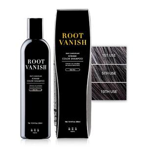 KIWABI Hair Color Shampoo for Gray Coverage – Gradual, All Natural Hair Dye Shampoo for Women & Men – Hydrating, SulfateFree & Ammonia Free – Color Depositing Formula with 31 Botanicals (Black)