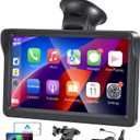 Car Play, Portable Wireless Carplay & Android Auto, Car Stereo Display, 7 Inch HD IPS Touch Screen, Car Radio with Bluetooth Hands-Free Calling/Mirror Link/GPS Navigation/USB/TF Card/AUX/FM