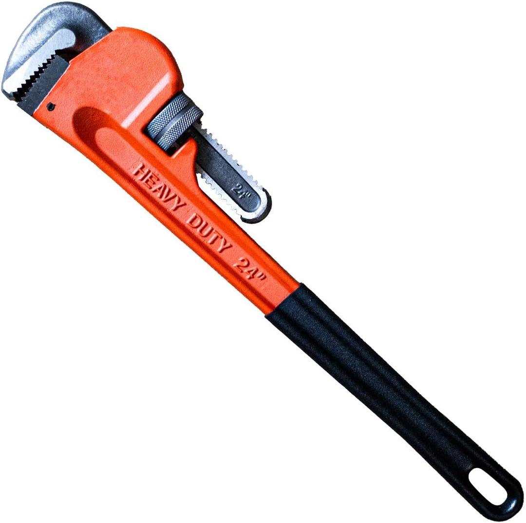 Kmiles 24-Inch Heavy Duty Pipe Wrench, Adjustable Plumbing Wrench, Forged Cast Steel Jaw, I-Beam Handle, Ideal for Plumbers, Pipe Fitting & Home Repair