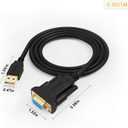 CableCreation USB to RS232 Serial Adapter (FTDI Chipset), USB to RS232 Gold Plated DB9 Serial Converter Cable for Windows 11, 10, 8.1, 8, 7, Vista, XP, 2000, Linux and Mac OS X, macOS, 3.3 Feet/1M