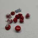 10Pcs Cabinet Ceramic Knobs, 1.5Inch/ 38mm Red Cute Drawer Knobs Round Dresser Knob Pull Handles with Screws for Cupboard, Wardrobe, Kitchen, Bedroom, Door, Kids' Room