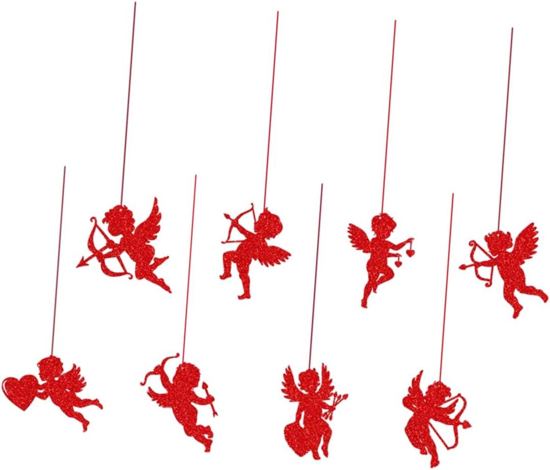  Cupid Pendant Decorations Valentine S Day Hanging Ornaments Romantic Wedding Room Decor Paper Streamers 7.87X5.47 Inches