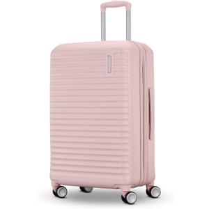 American Tourister Stratum 3.0 Medium 24-Inch Spinner, Airline Approved, Durable Hardside Luggage, Expands 1.5", RightHeight Adjustable Handle, Pink Blush