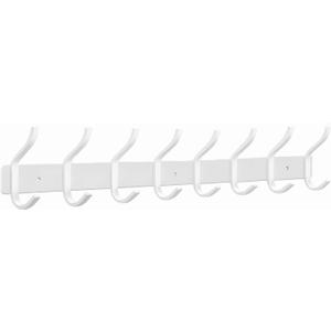 White Wall Hooks Heavy Duty, 23 Inch Coat Hooks Wall Mount with 8 Hooks, Wall Hooks Hangers for Entryway, Bathroom - for Hanging Backpack, Bag, Coat, Purse, Hat, Towel, Clothes