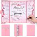 The Graduation Signature Book for The Decoration Major of The 2025 Graduation partyBlack and Gold Graduation Party Decorations Class of 2025 Graduation Guest Book Graduation Gifts for Her Him(Pink)