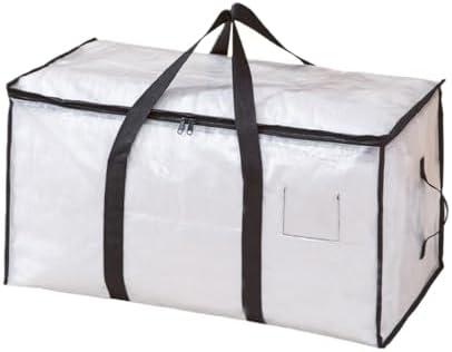 HPOXIAZ 3 Pack Moving Bags Large, Clothes Storage Bag with Lids, Reinforced Handles & Heavy-Duty Zippers Foldable Organizer Clear Bags for Bedding and Moving – 88L Large Capacity Storage Totes