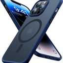 TORRAS Stronger Magnetic for iPhone 13 Pro Case, 12FT Military Grade Drop Tested, Compatible with MagSafe, Slim Protective Matte Silicone for iPhone 13 Pro Phone Case, Translucent Blue