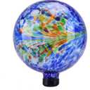 VCUTEKA Gazing Ball, Glass Gazing Globe Decorative Glass Gazing Globe/Ball/Sphere Lawn Ornament for Gardens, 10-Inch, Blue Swirl (Multicolor)