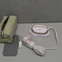 Newbealer Travel Iron with Dual Voltage - 120V/220V Lightweight Dry Iron for Clothes (No Steam), Non-Stick Ceramic Soleplate, 302 Heat Press Machine, w/Spray Bottle, Pouch & Silicone Stand (White)