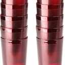 New Star Foodservice 530028 Tumbler Beverage Cup, Stackable Cups, Break-Resistant Commercial SAN Plastic, 12 oz, Red, Set of 12