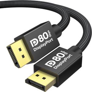 IVANKY 80Gbps DisplayPort Cable 2.1, [VESA Certified], 16K Display Port Cord Compatible FreeSync Gaming Monitor 5090 7900XTX, 6.6FT (Black)