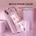 Misea Magnetic for iPhone 15 Plus Case Compatible with MagSafe [Never Yellowing] [Military Grade Drop Protection] Full Camera Lens Protector Plating Soft Clear Phone Case for Women, Pink