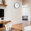 Tosnail 12 Inch Large Non Ticking Wall Clock, Round Silent Battery Operated Wall Clock for Living Room, Bathroom, Bedroom, Kitchen, Office Wall Decor - Modern Black Frame